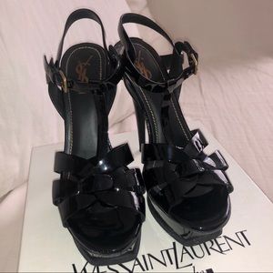 Black Tribute sandals Saint Laurent size 9